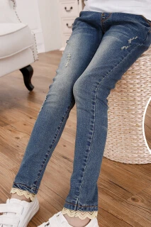 432 jeans Коллекция года, Весенняя детская одежда джинсы для девочек повседневные тонкие джинсы для маленьких девочек, джинсы для крупных девочек, длинные штаны - Цвет: 432 jeans