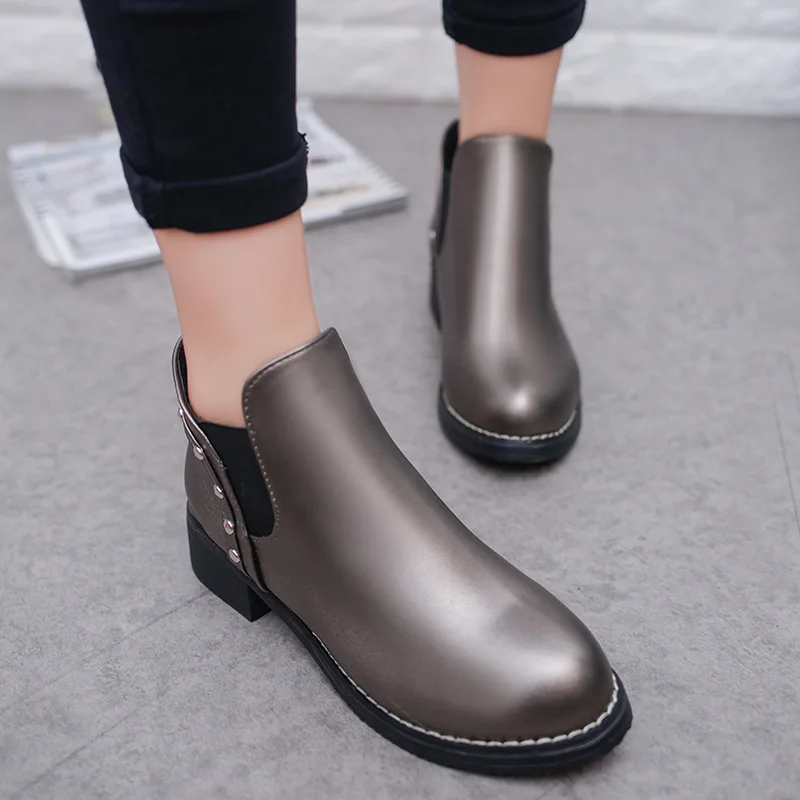 

2021 New Breathable Women Ankle Boots British Style Girls Naked Boot Round Toe Shoes Women Flat Fashion Botas Mujer NVXUE65