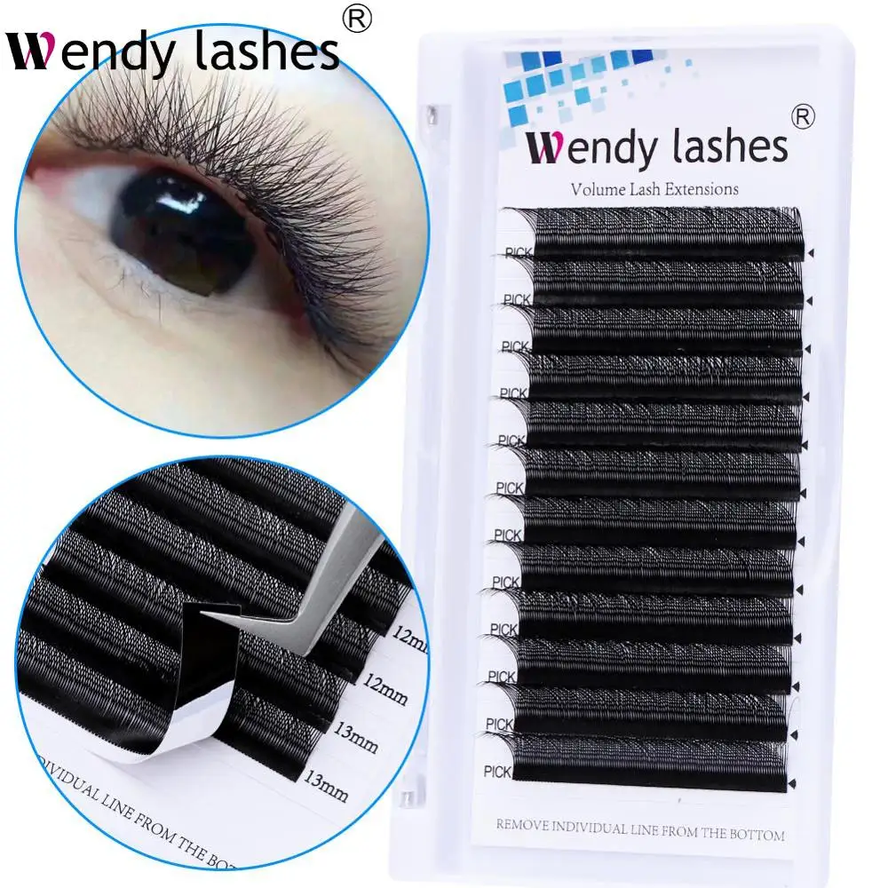 

Готовые объемные вееры YY-образные ресницы для наращивания, длина микс (8-14 мм) C/D, завитые мягкие ресницы из искусственной норки, сетчатые инс...