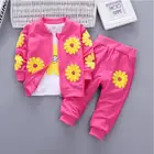 Комплект одежды для девочек, комплект зимней одежды из 2 предметов: футболка и штаны, спортивный костюм для девочек, детская одежда, 2019