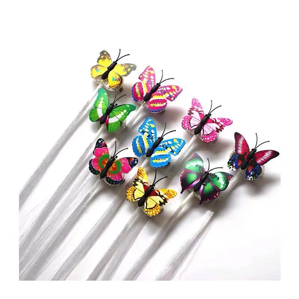 Красочные светящиеся Парики 40 см со светодиодной подсветкой в виде бабочки