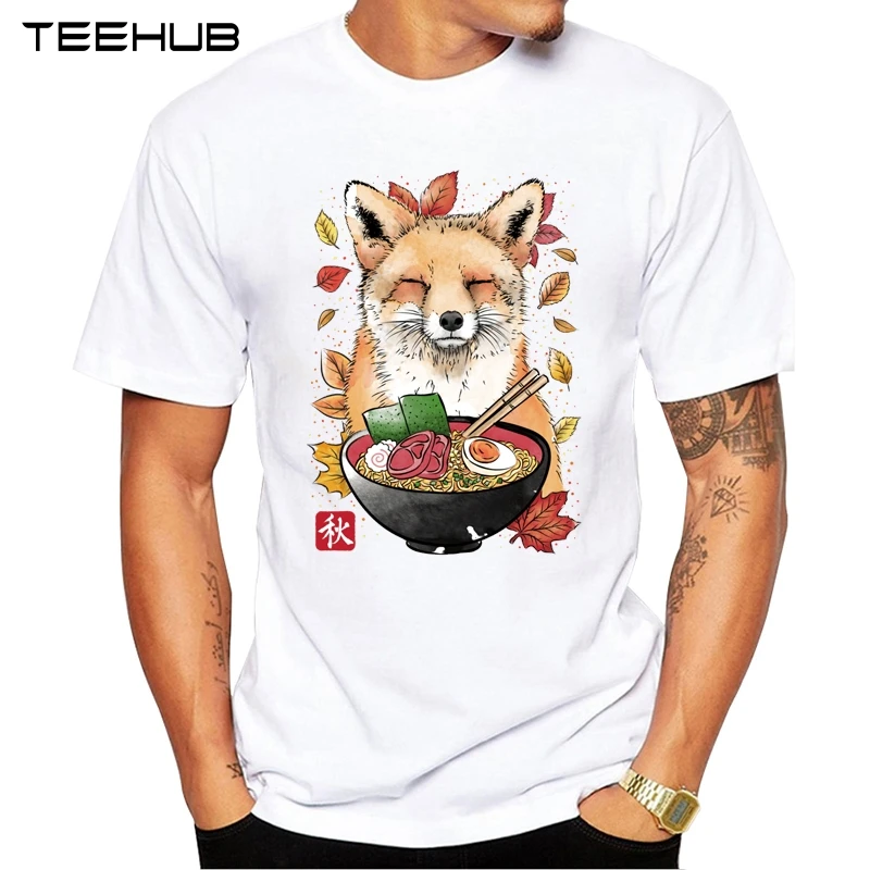 TEEHUB Мужская Новая мода носки &quotЛисенок&quot Ramen Дизайн короткий рукав футболка