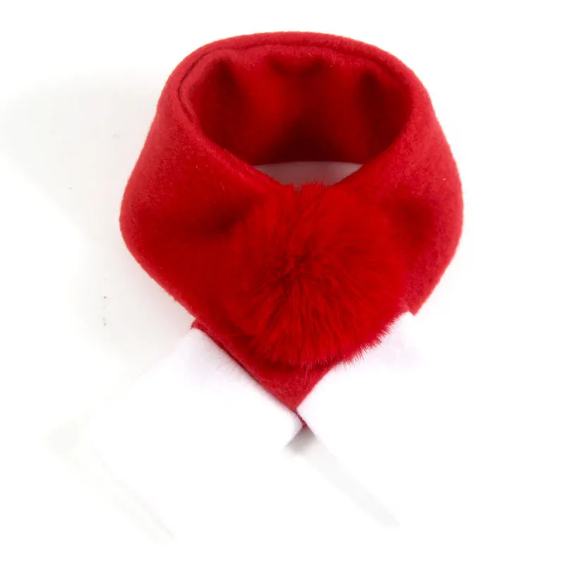 Новогодние шапки для собак кошек домашних питомцев шапка Санта шарф и ошейник