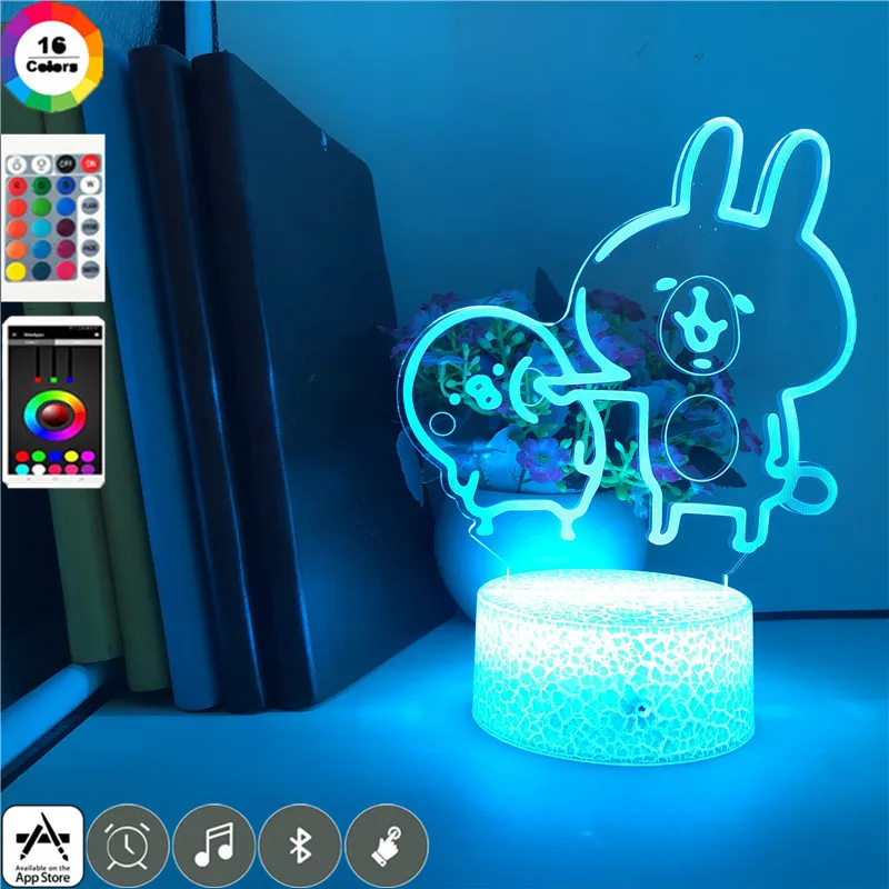 

Led 7 Colors Night Light Cartoon Cute Rabbit for Children Bedroom Decoration Birthday Gifts Toys Acrylic Clock Base Table Lamp