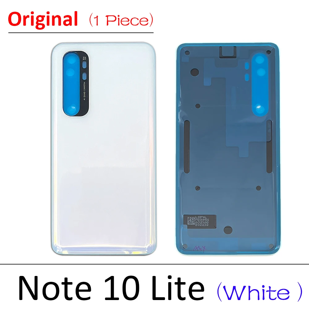 100 original new back battery cover door for xiaomi mi note 10 lite rear housing case back cover replacement part free global shipping