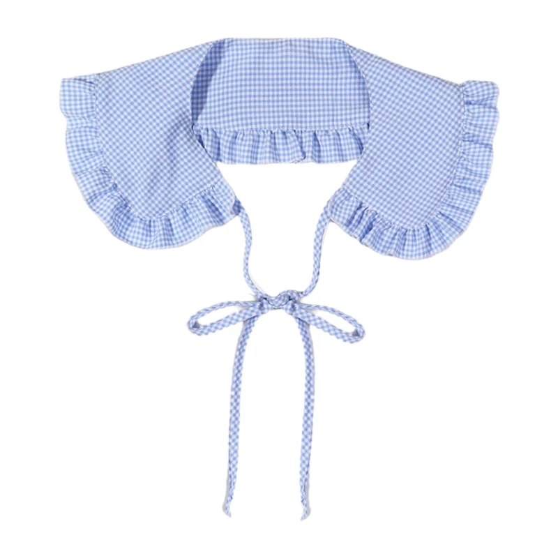 Кукольная шея с клетчатым орнаментом и фиксирующими лямками для платьев или