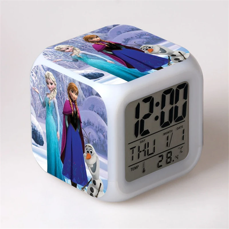Настольные Цифровые часы с термометром Disney Frozen Elsa Anna будильник-игрушка