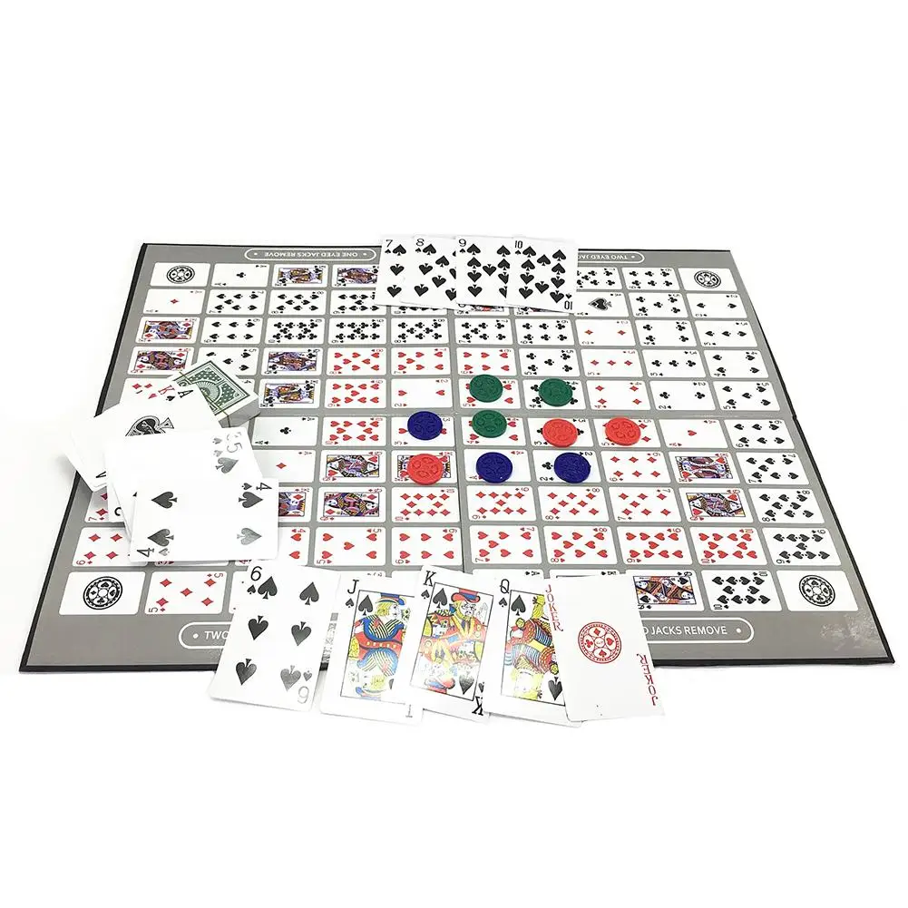 

Portable Table Deck Games Pattern Big Chess Playing Board Games English And Arabic Sequence Game Chess Family Toy Entertainment