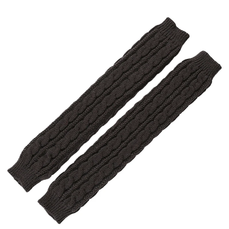 

Autumn And Winter Women's Wool Warm Sleeve Knitted Wool Sleeves Solid Color Long Knitted Fingerless Gloves Knitted Wool Sleeve