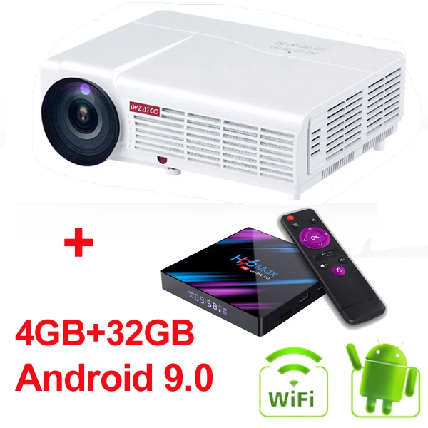 Android 32 WZATCO светодиодный 96 Вт 3D светодиодный проектор 5500 люмен Android 9,0 Smart Wifi full HD 1080P Поддержка 4k онлайн видео проектор для дома - Цвет: Android 32