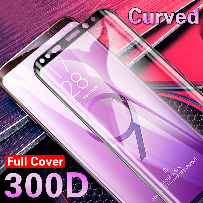 

300D полностью изогнутое закаленное стекло для Samsung Galaxy S8 S9 Plus Note 9 8 Защитная пленка для экрана Samsung S7 S6Edge S9