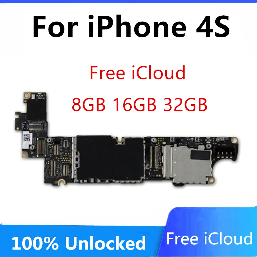 Бесплатная ICloud для Iphone 4S материнская плата с системой IOS 8 Гб оперативной памяти 16