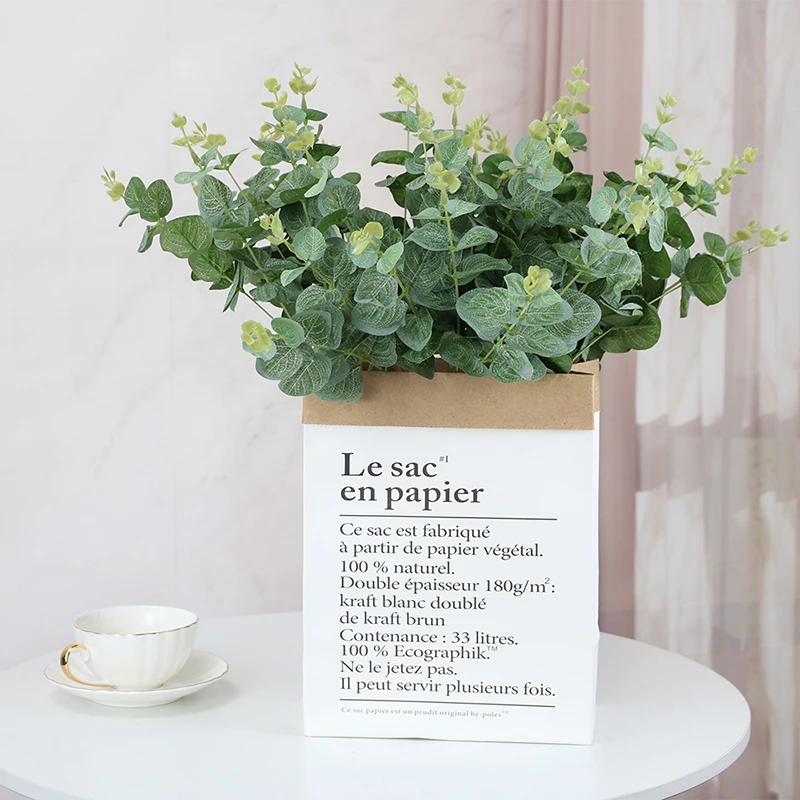 Искусственный эвкалипт украшения для домашней свадебной вечеринки зеленые