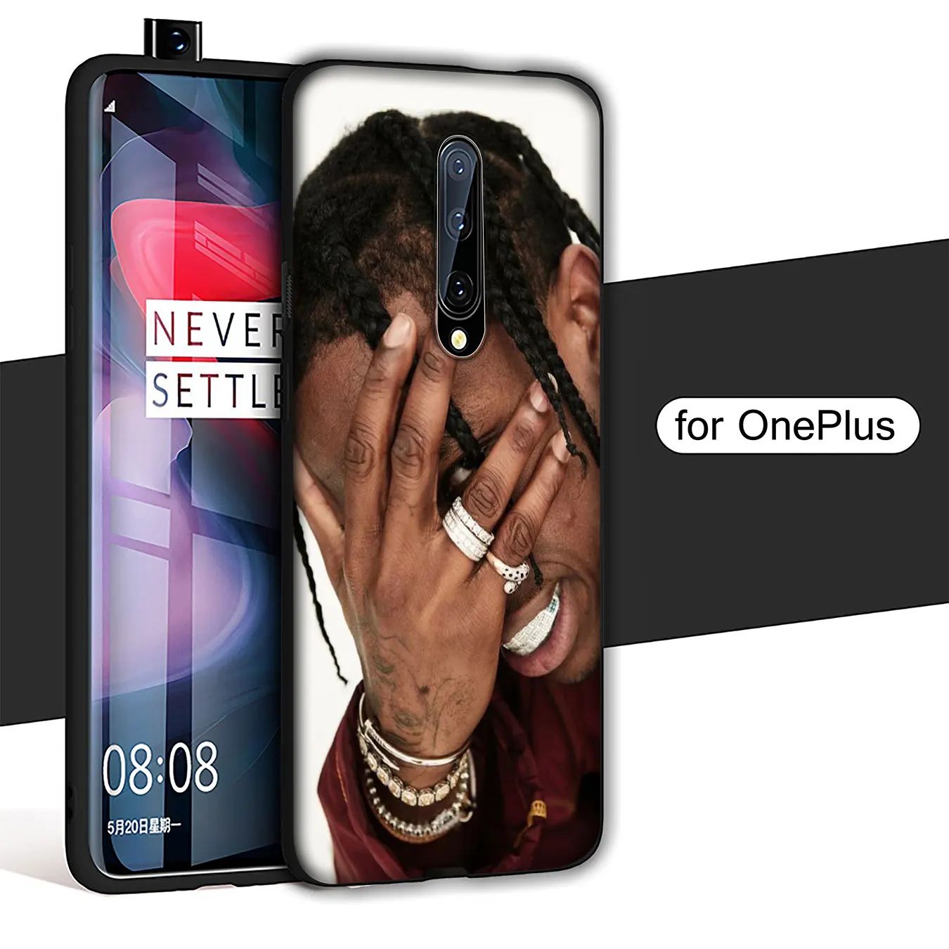 Astroworld Трэвиса Скотта Мягкий ТПУ Черный силиконовый чехол для телефона OnePlus 7T 7 Pro 6T