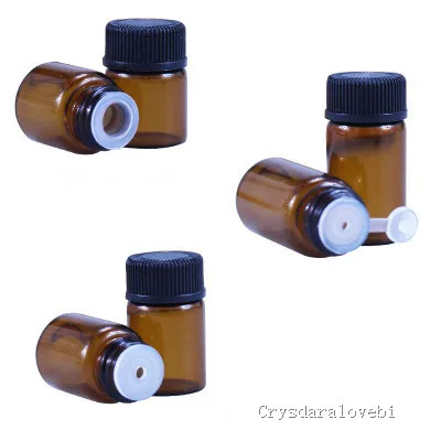 Флакон янтарного стекла 100 шт. 1 мл 2 3 5 с пластиковой крышкой | Красота и здоровье