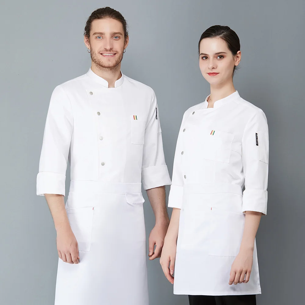 Высококачественная куртка для шеф-повара, пальто для кухни, униформа для ресторана, рубашки с длинными рукавами, одежда для кухни в отеле