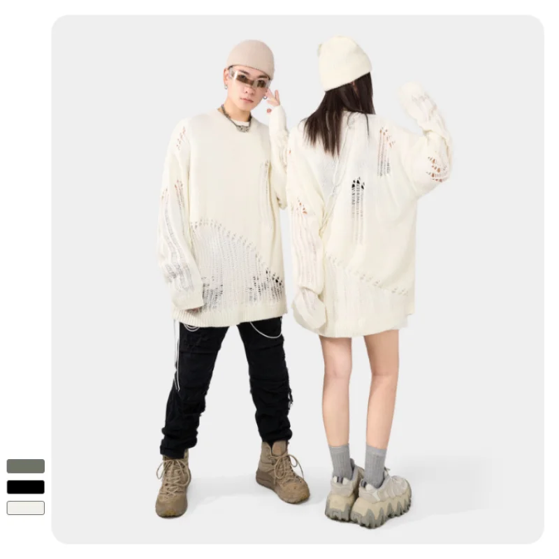 

Мужской свободный трикотажный свитер в стиле «Харадзюку»