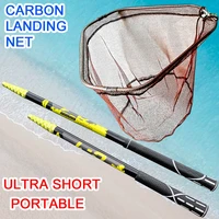 4m 3m sizes carbon nylon fishing nets collapsible fishing tools rhombus mesh hole depth folding nylon landing dip net