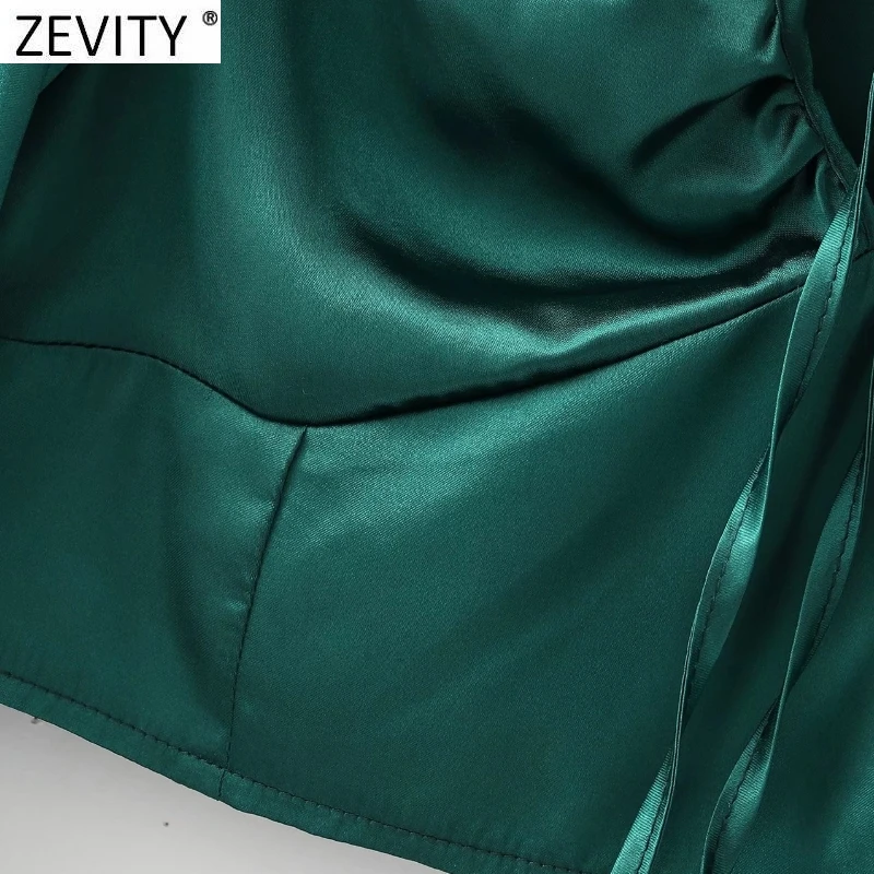Zevity Женские Сексуальные Плиссированные однотонные короткие блузки с дырками