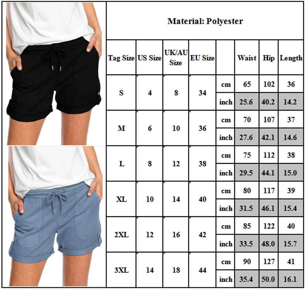 

Plus Size Women's Summer Elastic Waist Shorts Ladies Baggy Shorts Trousers Pants