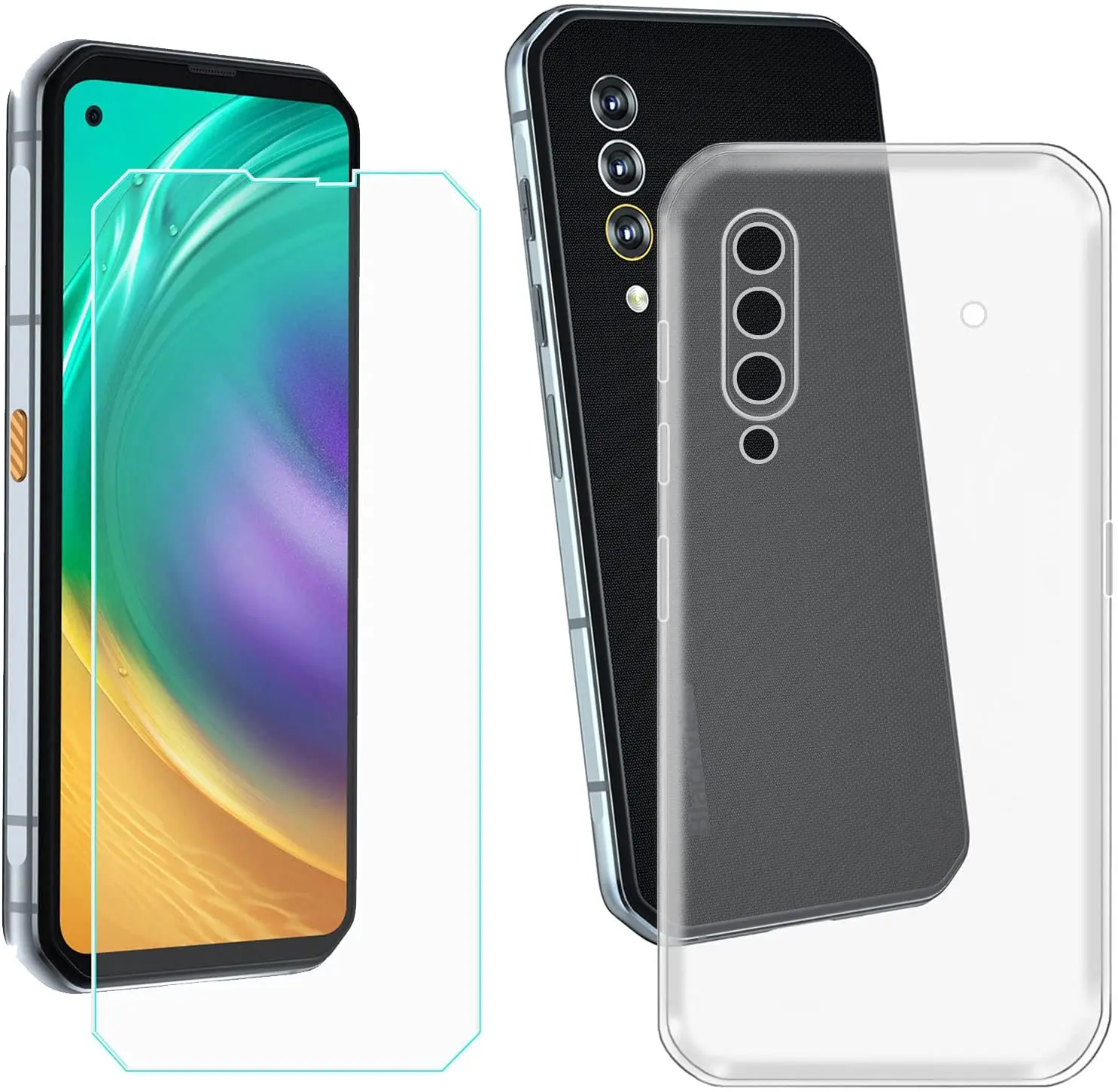 2-в-1 Экран протектор + чехол для телефона Blackview BL6000 Pro 5G Стекло анти-шок on выхлопных