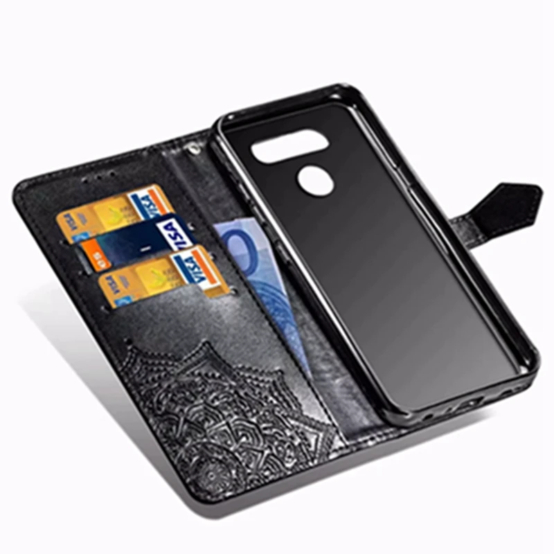 Mandala Flower PU Leather Flip Case Wallet Card Cell Phone Cover for LG W10 W30 PRO K50 Q60 | Мобильные телефоны и
