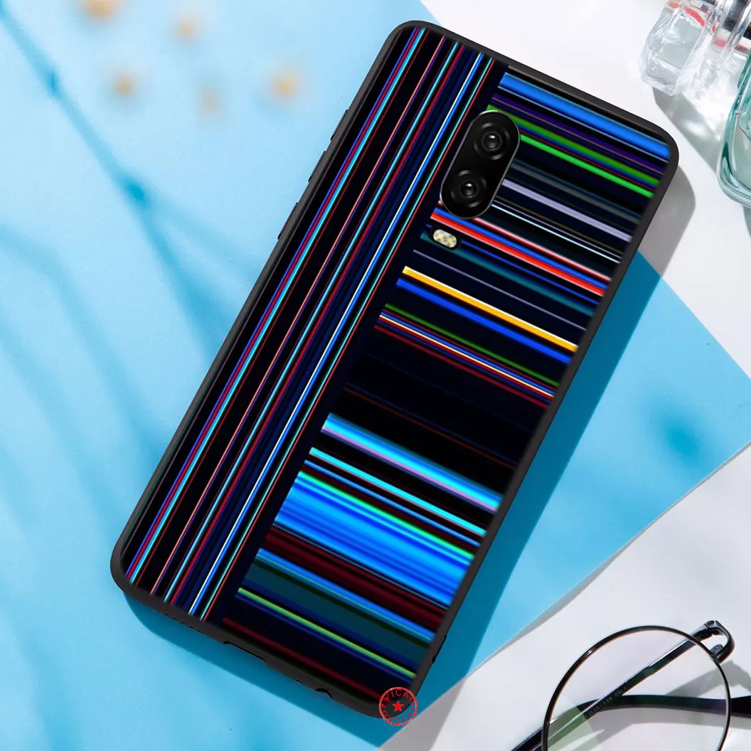 Striped black white colorful Soft Silicone Case for OnePlus 5 5T 6 6T 7 7T Pro TPU Cover | Мобильные телефоны и