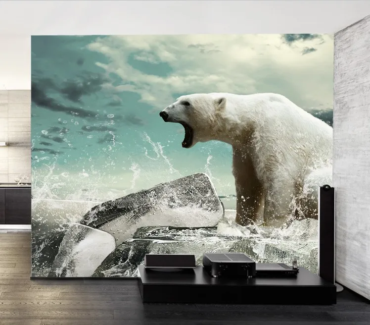 Прямая поставка пользовательские 3D фотообои полярный медведь животные большая