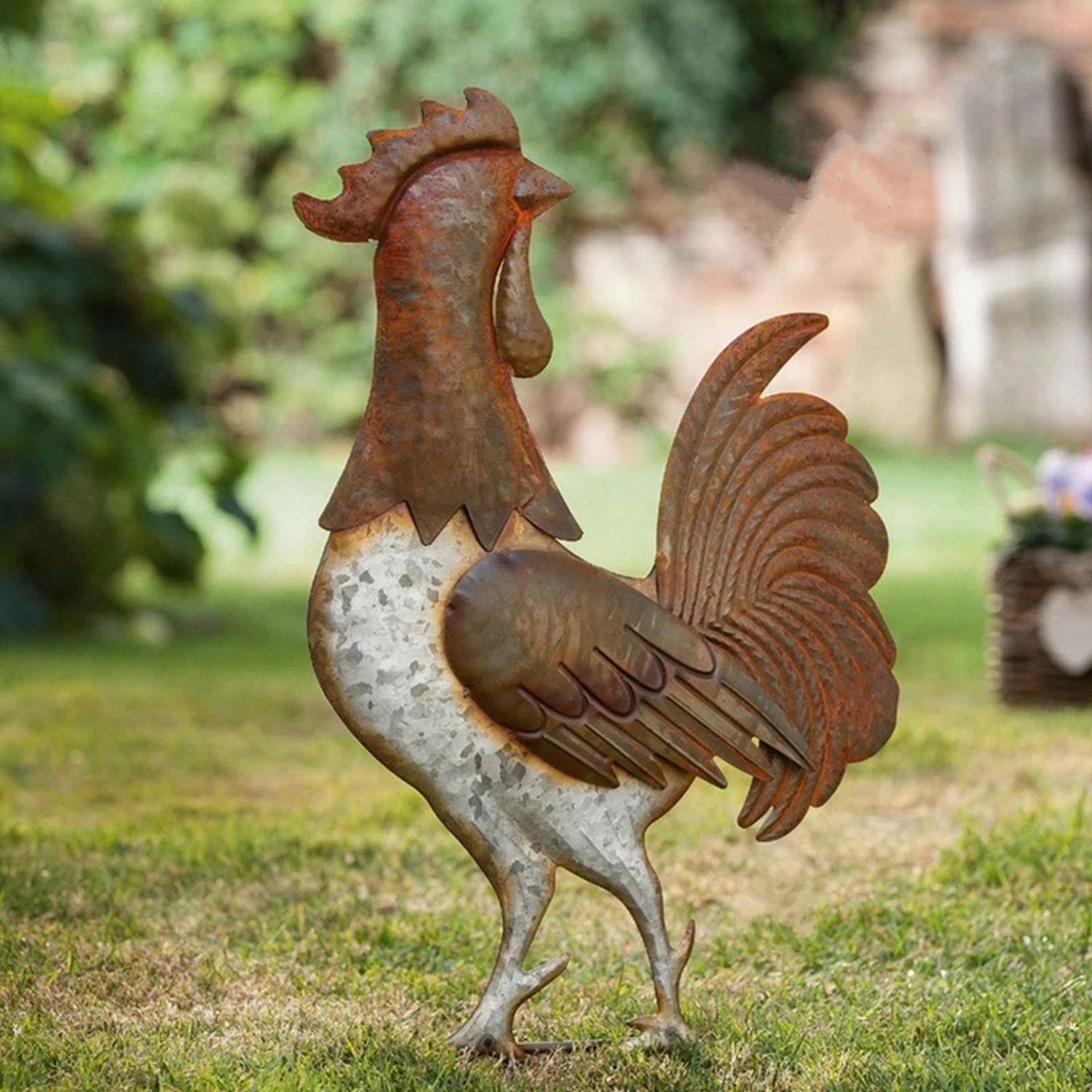 Курица Петух украшение сада ретро Скульптура статуэтки форма петуха стоящая