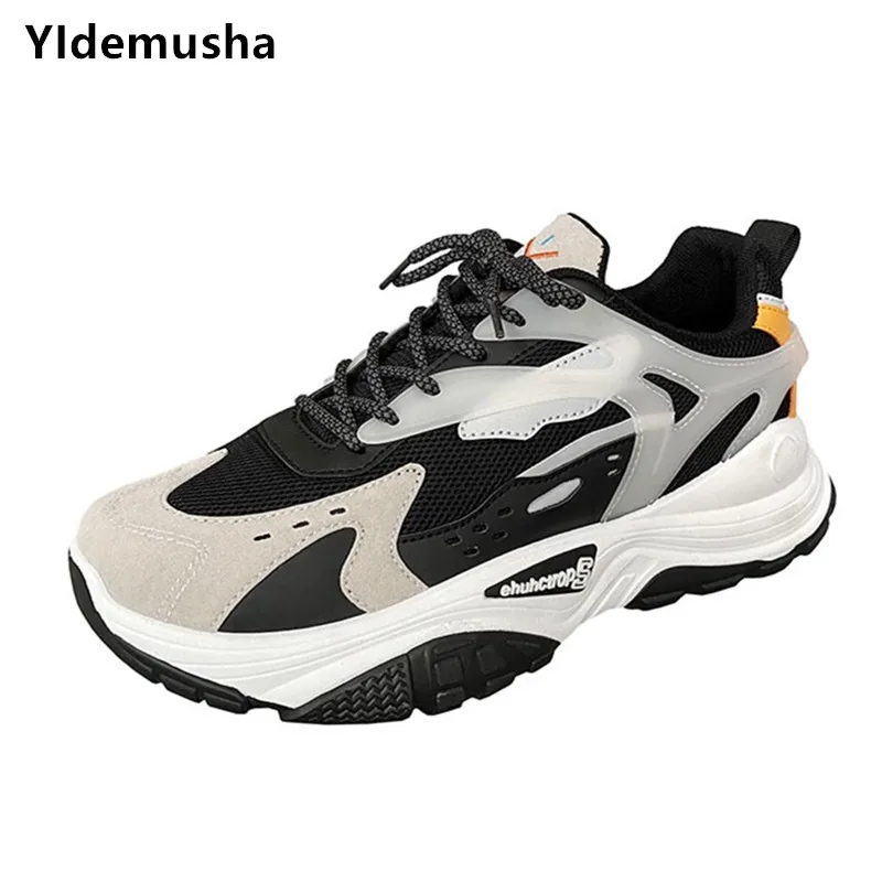 

Кроссовки мужские сетчатые на шнуровке, модная повседневная спортивная обувь, черные студенческие беговые кроссовки, весна-осень