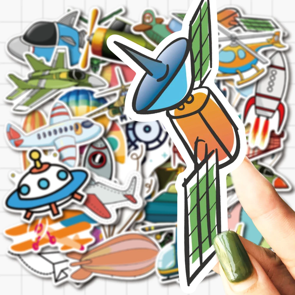 

40 pcs Vehicle Aircraft Rocket Graffiti Vinyl Waterproof Stickers for Kids Teens Adults Luggage Laptop Bike Skateboard Supplies