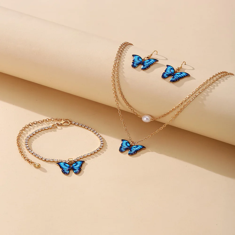 

2021 Creative Fashion Fashion Temperament Chain Jewelry Set Elegant Ladies Jewelry Set