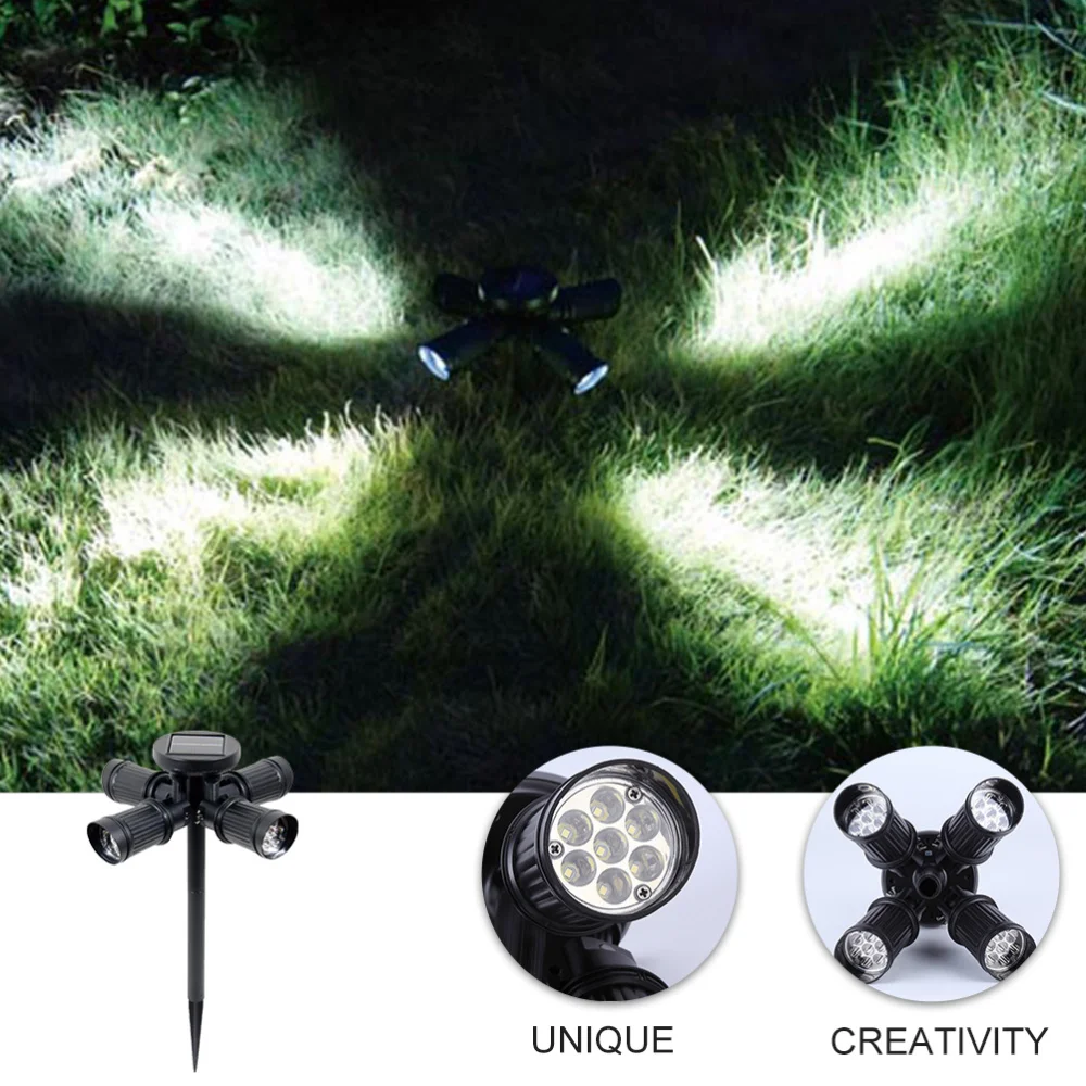 

4-head Solar Lawn Spotlight Yard Light LED Lighting Tool for Outdoor