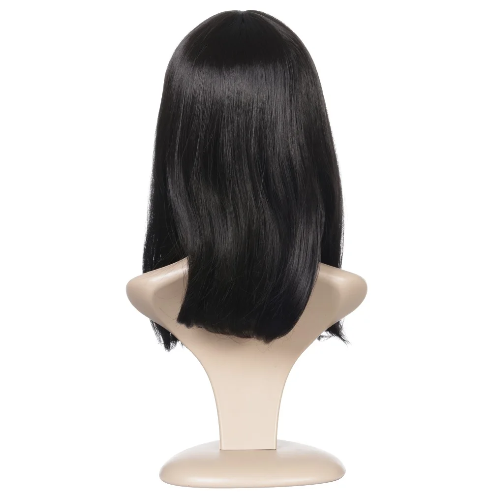 Натуральный прямой парик с челкой 17 ''синтетический для белых/черных женщин