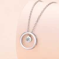 zircon ring chain necklace female fashion temperament platinum plated pendant clavicle chain jewelry