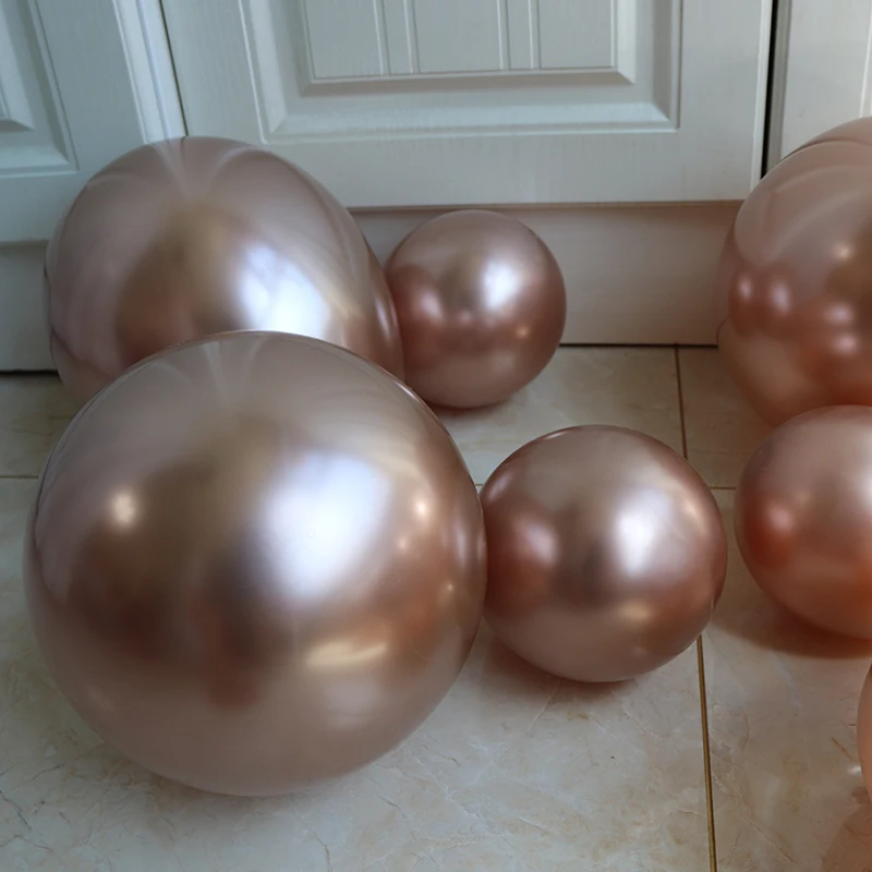 

5/10/12inch Rose Gold Metallic Chrome Helium Shiny Latex Thicken Balloon Perfect Decoration for Wedding Birthday Baby Shower