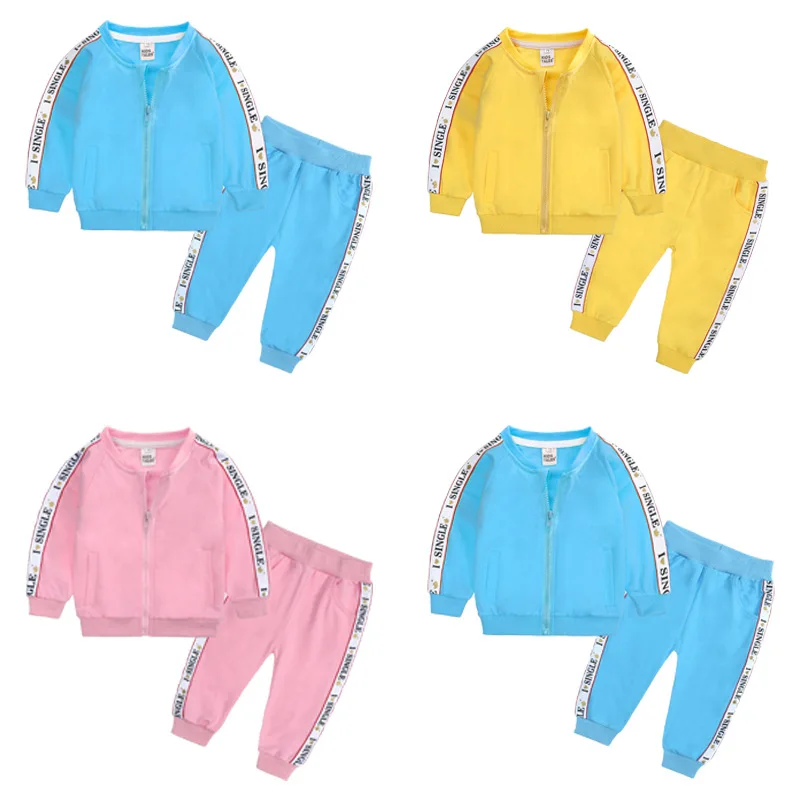 

Children's Sports Clothes 2021 Spring Autumn Winter New Boys Zipper Cardigan Jacket + Trousers Two-piece Set Girls Clothing Suit