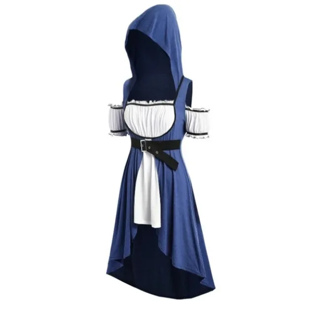 Мини-юбка женская средневековая с коротким рукавом винтажная туника поясом в