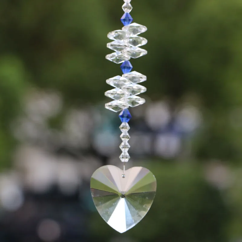 1 шт. 28 мм 40 прозрачное стекло с граненым сердечком хрустальные призмы Suncatcher