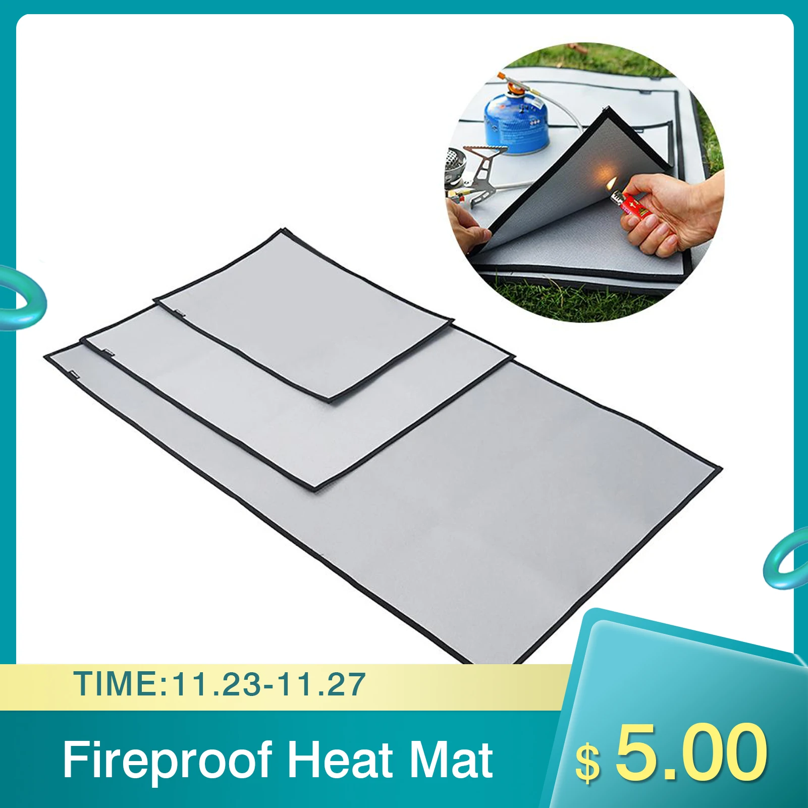 Огнестойкий термостойкий Коврик для барбекю на газовом гриле с защитой от брызг