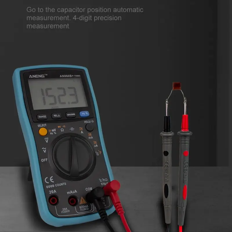 AN860B+ lcd 6000 отсчетов цифровой мультиметр Подсветка AC/DC Ток Сопротивление напряжения частота температура тестер