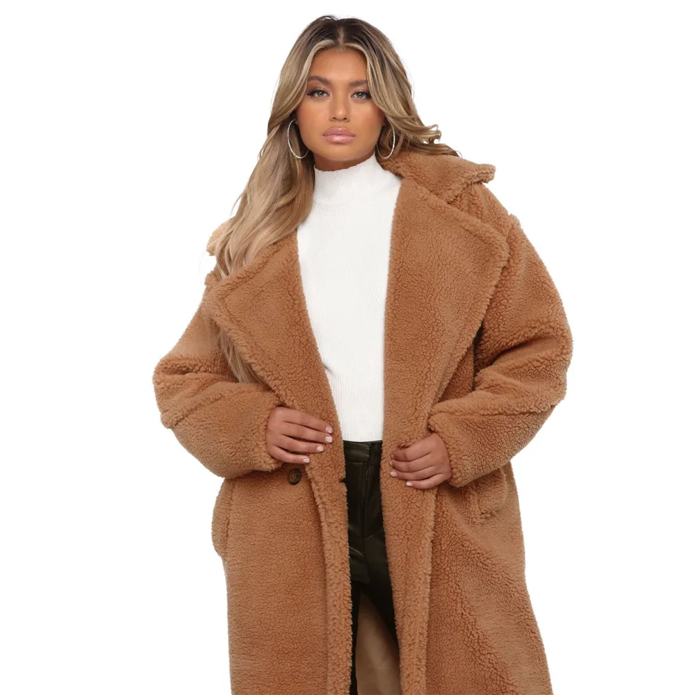 Maoxzon для женщин Модное теплое толстое пальто осень зима Новый длинным рукавом