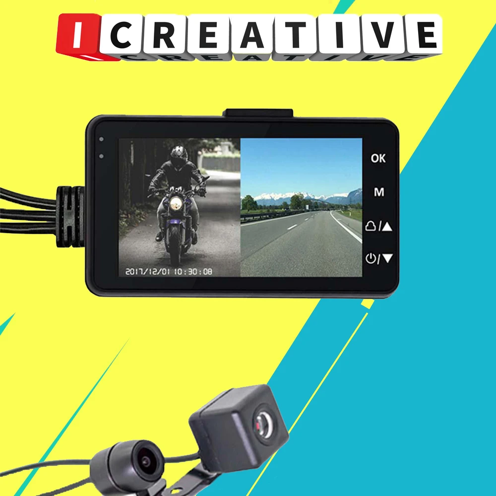 3 дюймовый видеорегистратор 720P HD для мотоцикла вождения Водонепроницаемая