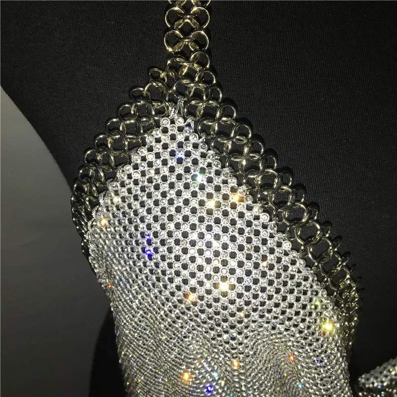 Блестящими Стразами шикарный комплект из двух предметов с глубоким v образным