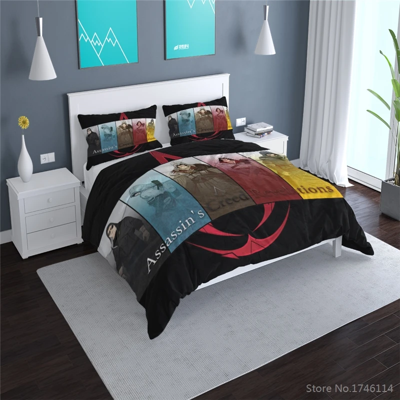 Близнец полный Queen Комплект постельного белья королевского размера Assassin's Creed 3D