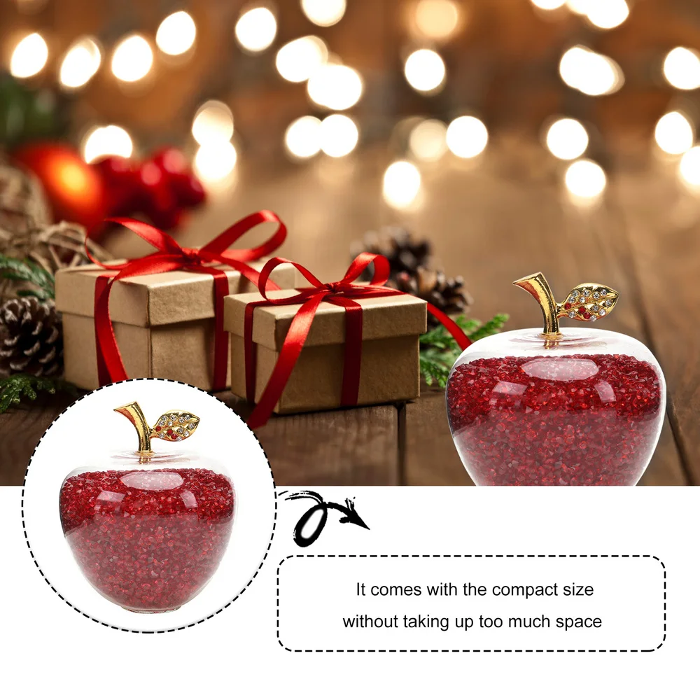 

1pc Desktop Crystal Apple Adornment Luminous Crystal Apple Ornament Gift
