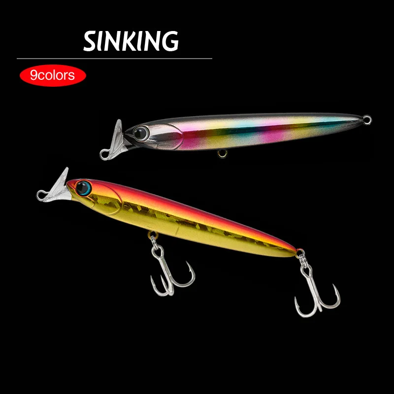 

2021 Новый лед рыбалка приманка 95 мм 22 г, искусственная приманка для рыбалки приманки опускается на дно 3D глаза под флюсом Воблер для мелкой ры...