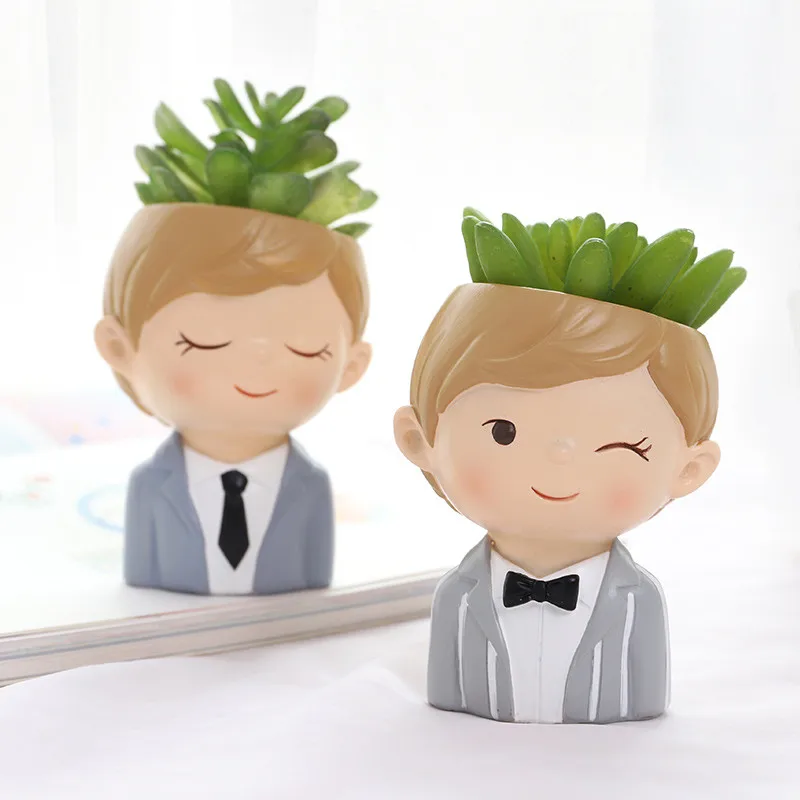 4 шт./компл. милая пара кашпо для суккулентов цветочный горшок офиса креативный