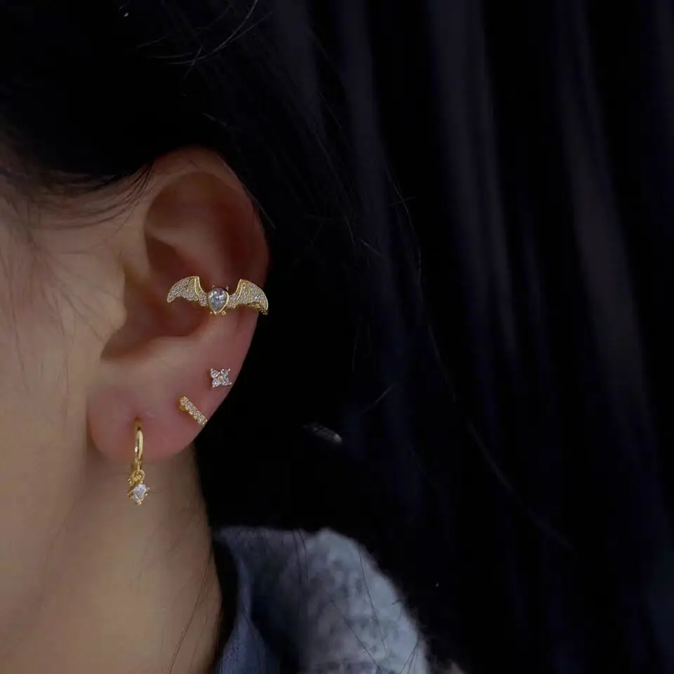 Серьги в виде животных с микро кубическим цирконием золотистые/Серебристые