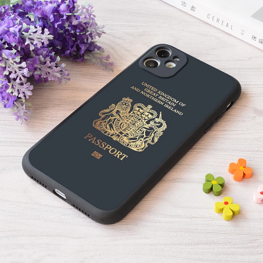 

For iPhone British Passport Cover Print Soft Matt Apple Case